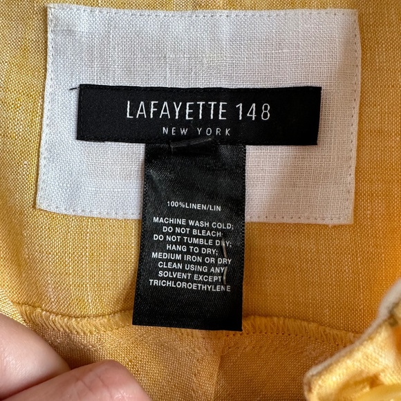 Lafayette 148 Yellow Linen Top - Picture 4 of 6